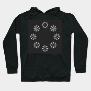 Snow flakes on grey background Hoodie